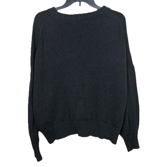 Quince 100% Organic Cotton Womens Boyfriend Crew Sweater Charcoal XL Slouchy - Picture 5 of 5